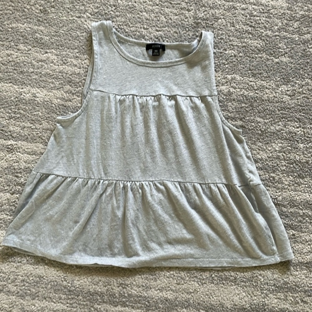 J Crew grey linen tank XS